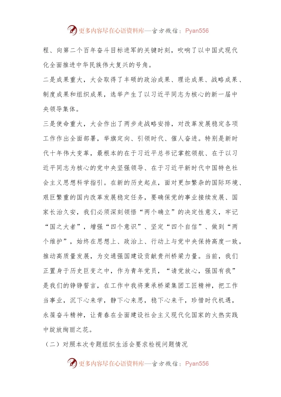 XX国有企业团支部委员专题组织生活会个人对照检查材料(全文2726字）.docx_第2页