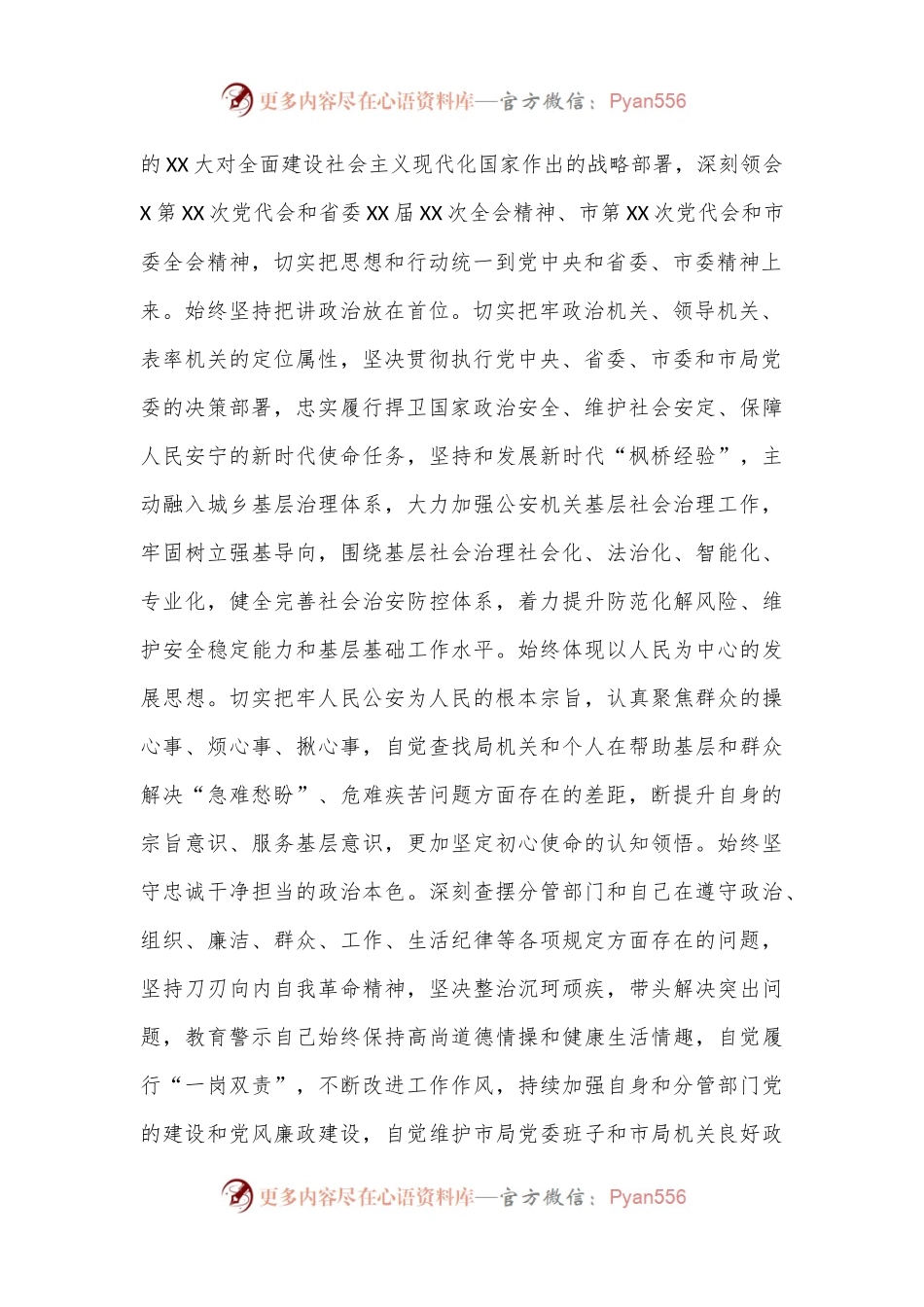 XX市公安局副局长2022年度民主生活会个人对照检查.docx_第2页