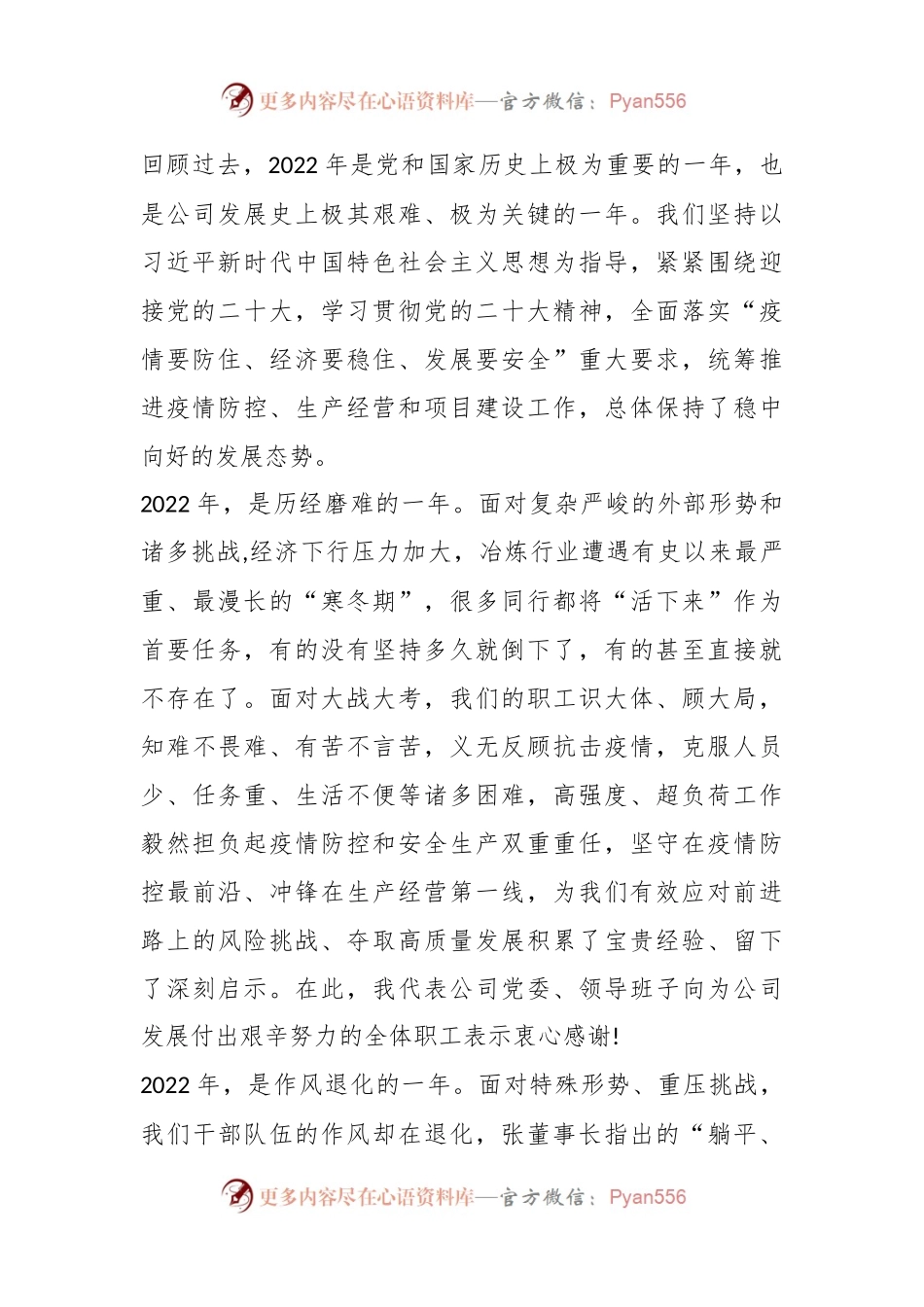 XX公司董事长在职代会上的讲话.docx_第2页