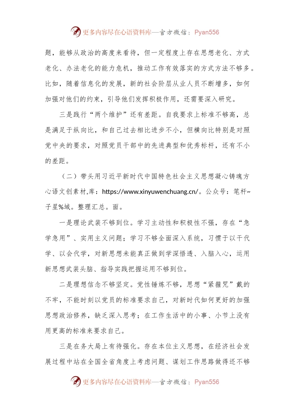 2023年度某县委常委、统战部长专题民主生活会“六个带头”对照检查发言材料.docx_第2页