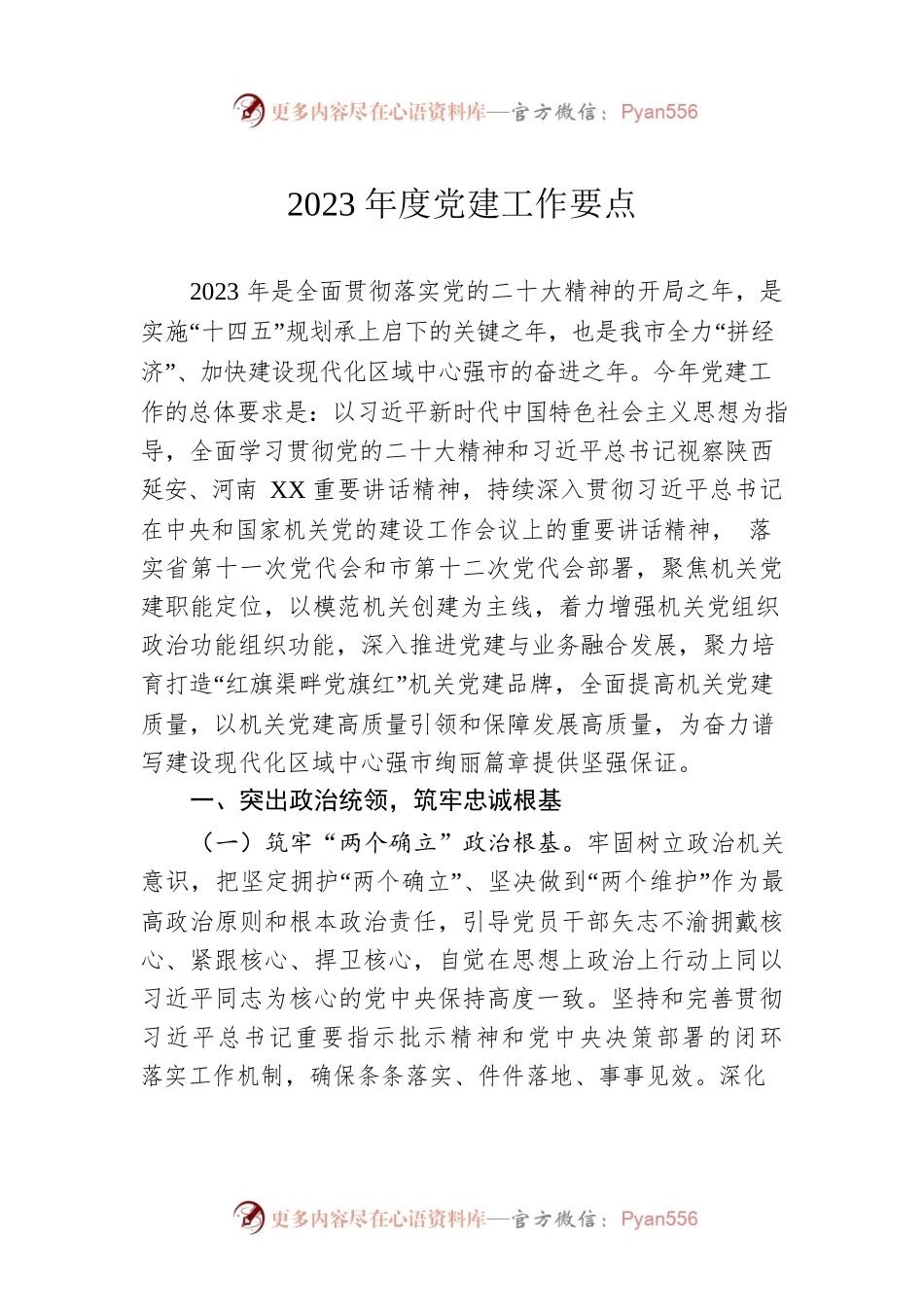 2023年度党建工作要点（20230511）.docx_第1页