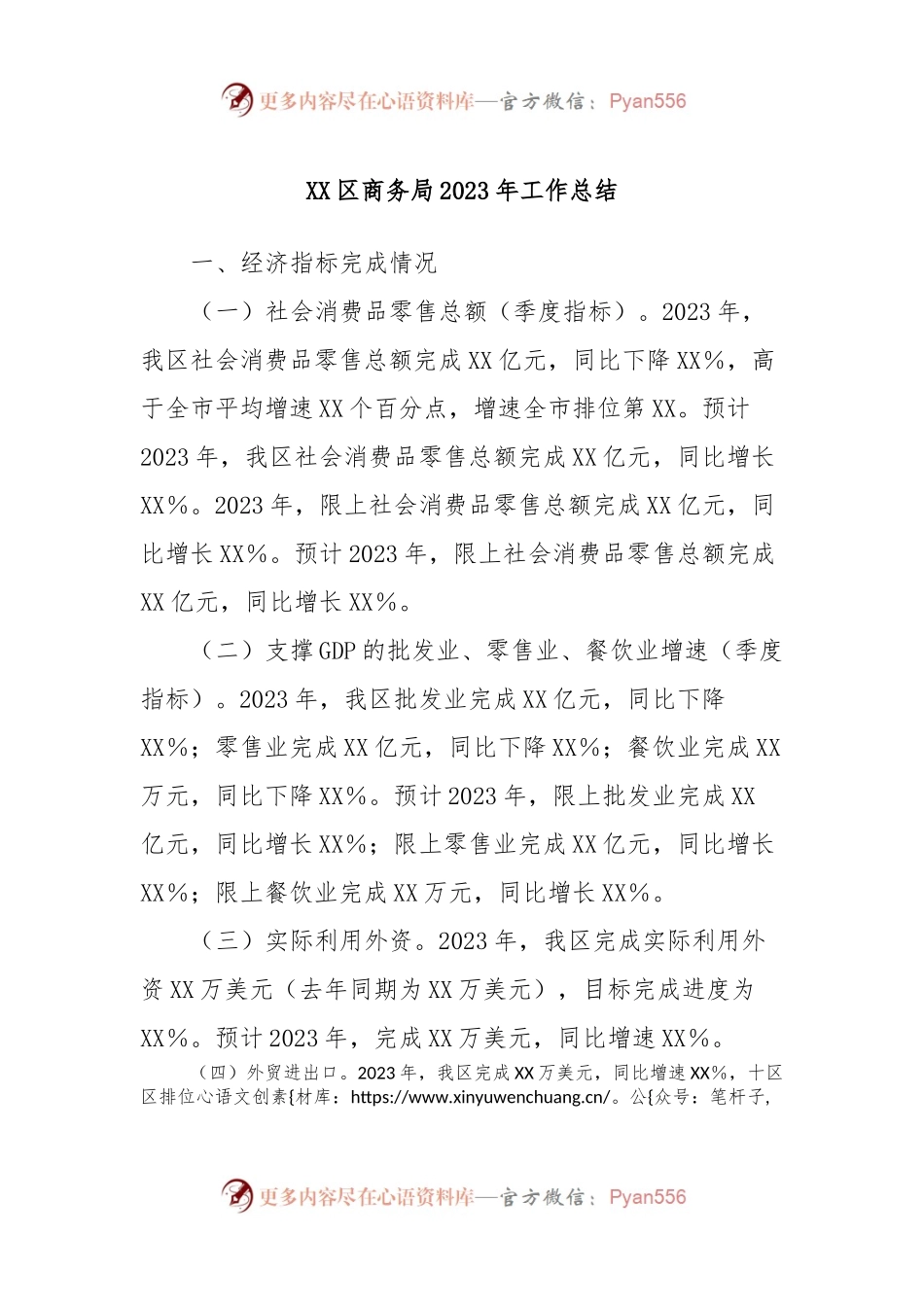 XX区商务局2023年工作总结.docx_第1页