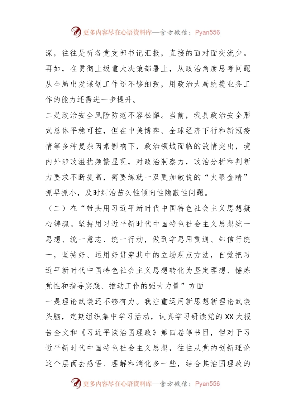 202X年度民主生活会个人对照检查材料.docx_第2页