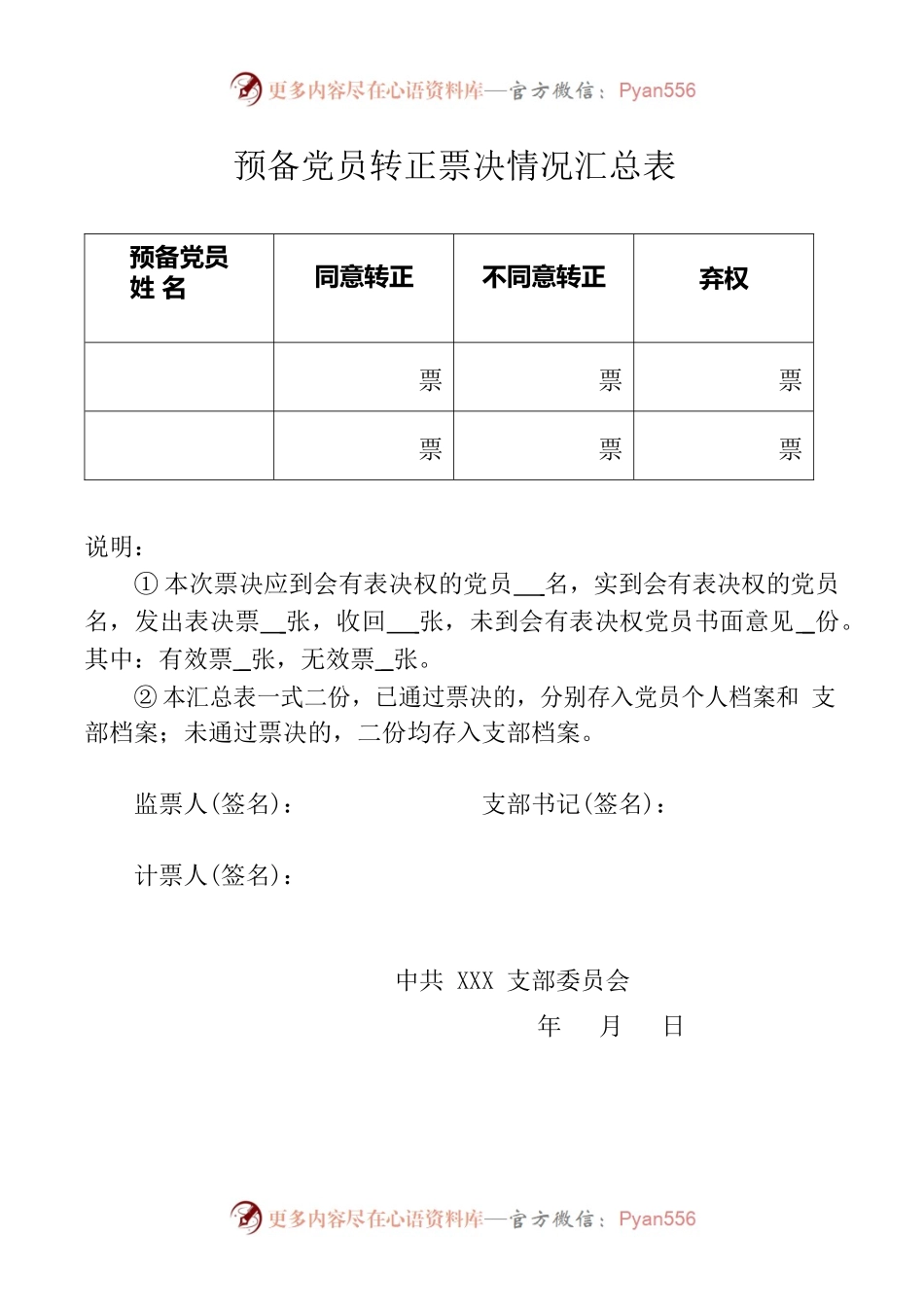 2023预备党员转正表决票.docx_第2页