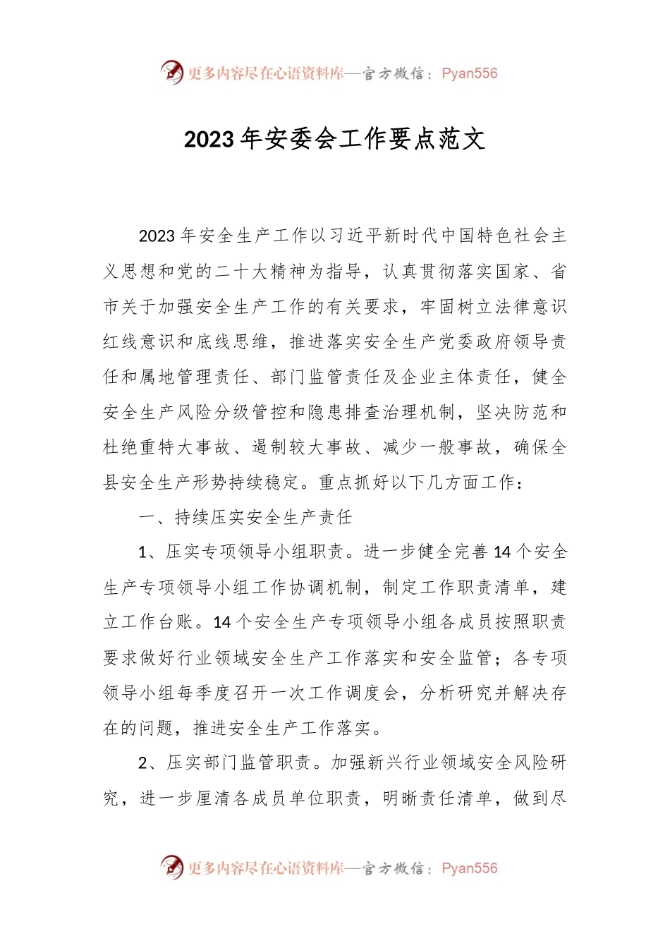 2023年安委会工作要点范文.docx_第1页