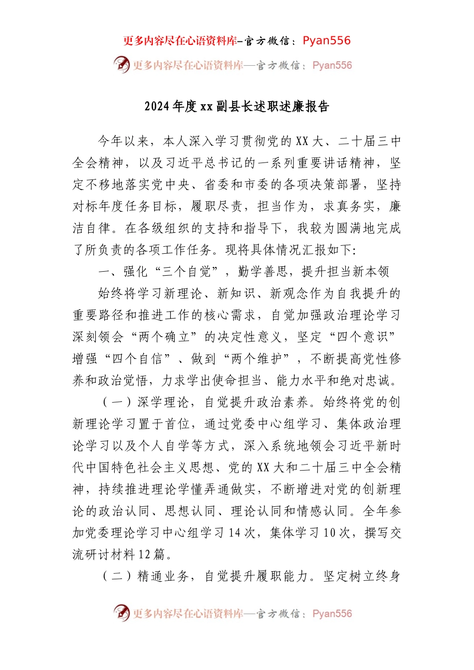 2024年度xx副县长述职述廉报告.docx_第1页