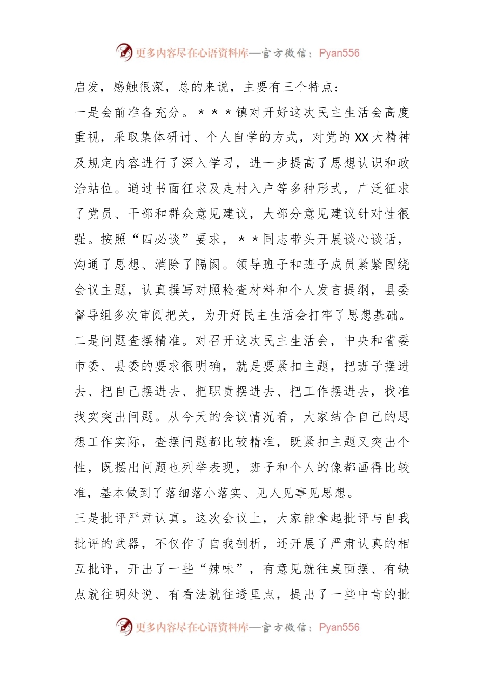 XX县领导参加镇领导班子2022年度民主生活会上的发言.docx_第2页