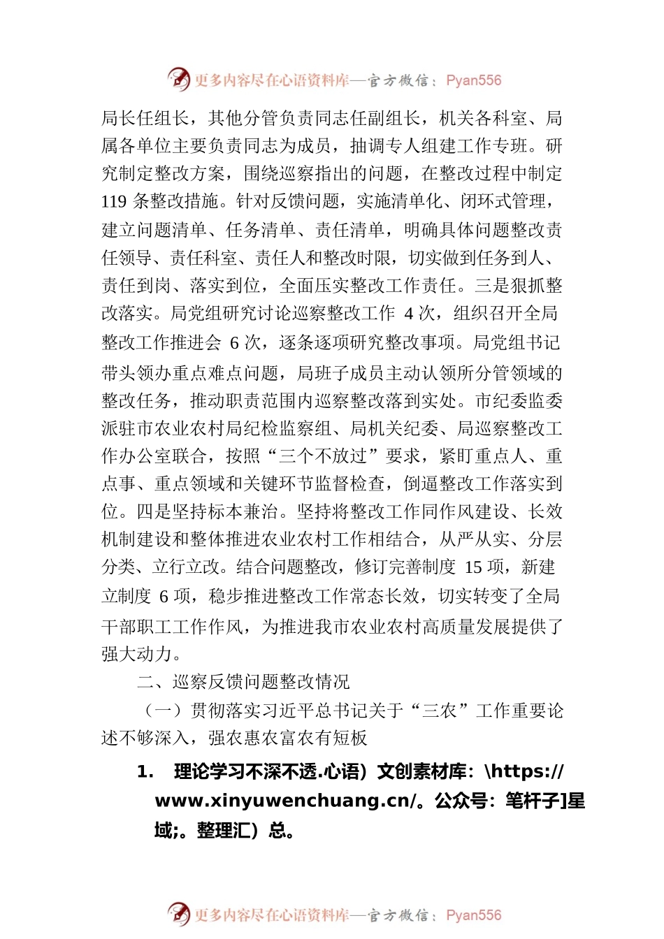 XX市农业农村局党组关于巡察整改进展情况的通报（20230803）.docx_第2页