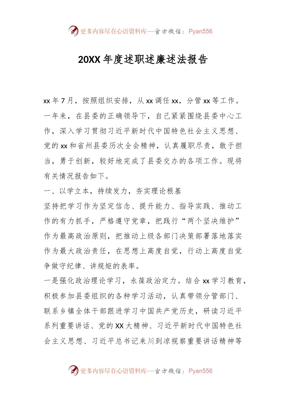 20XX年度述职述廉述法报告（二）.docx_第1页