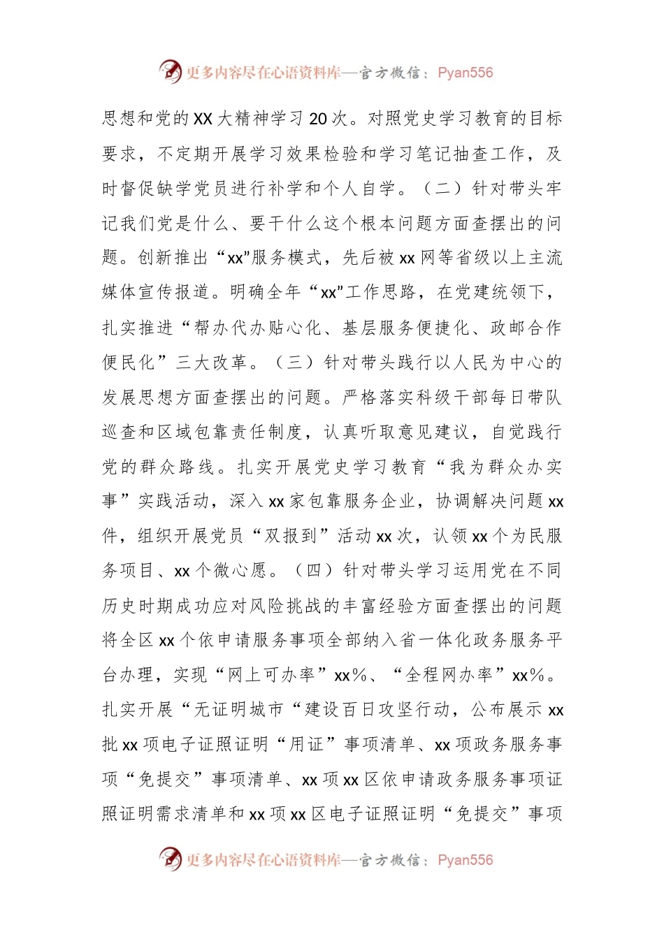 202X年度的民主生活会领导班子对照检查材料.docx_第2页