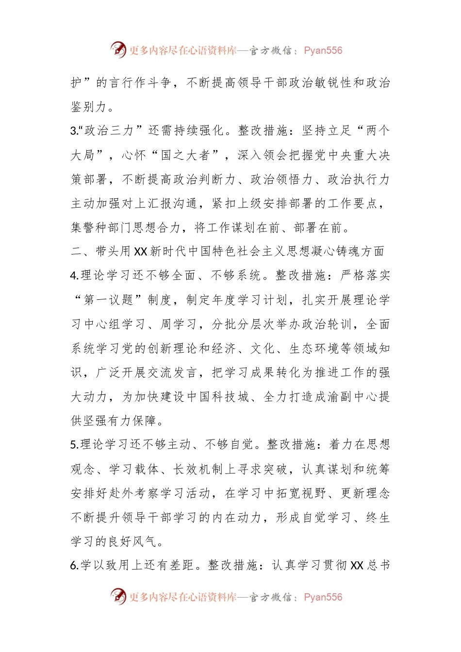 XX市G安局党委民主生活会整改方案.docx_第2页