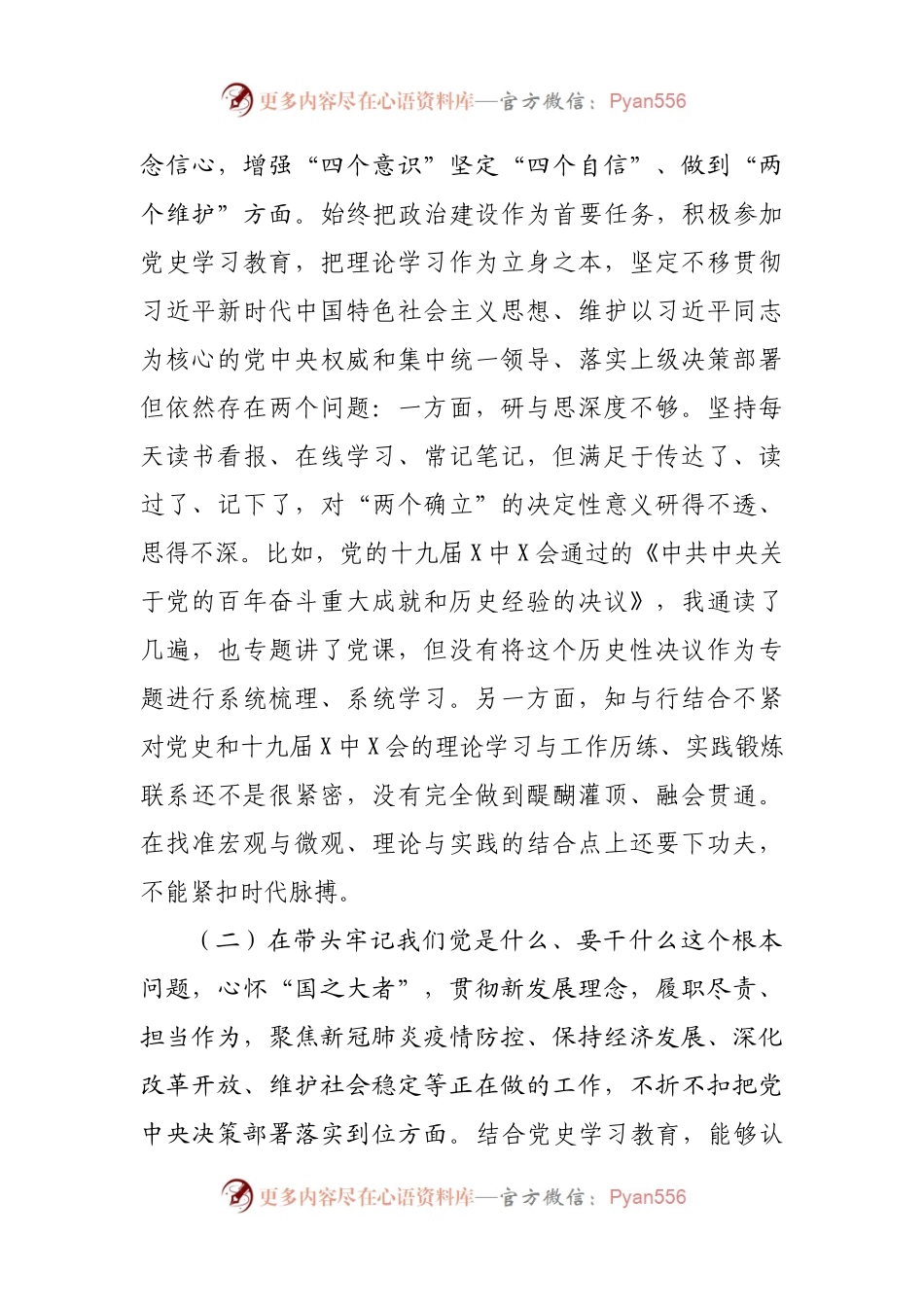 62个人2021年专题民主生活会对照检查材料（政府）.docx_第2页