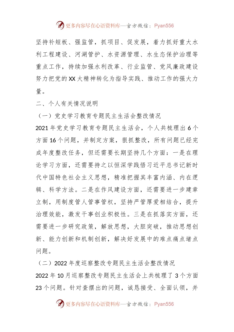 20XX年度党员领导干部民主生活会个人检视剖析材料.docx_第2页