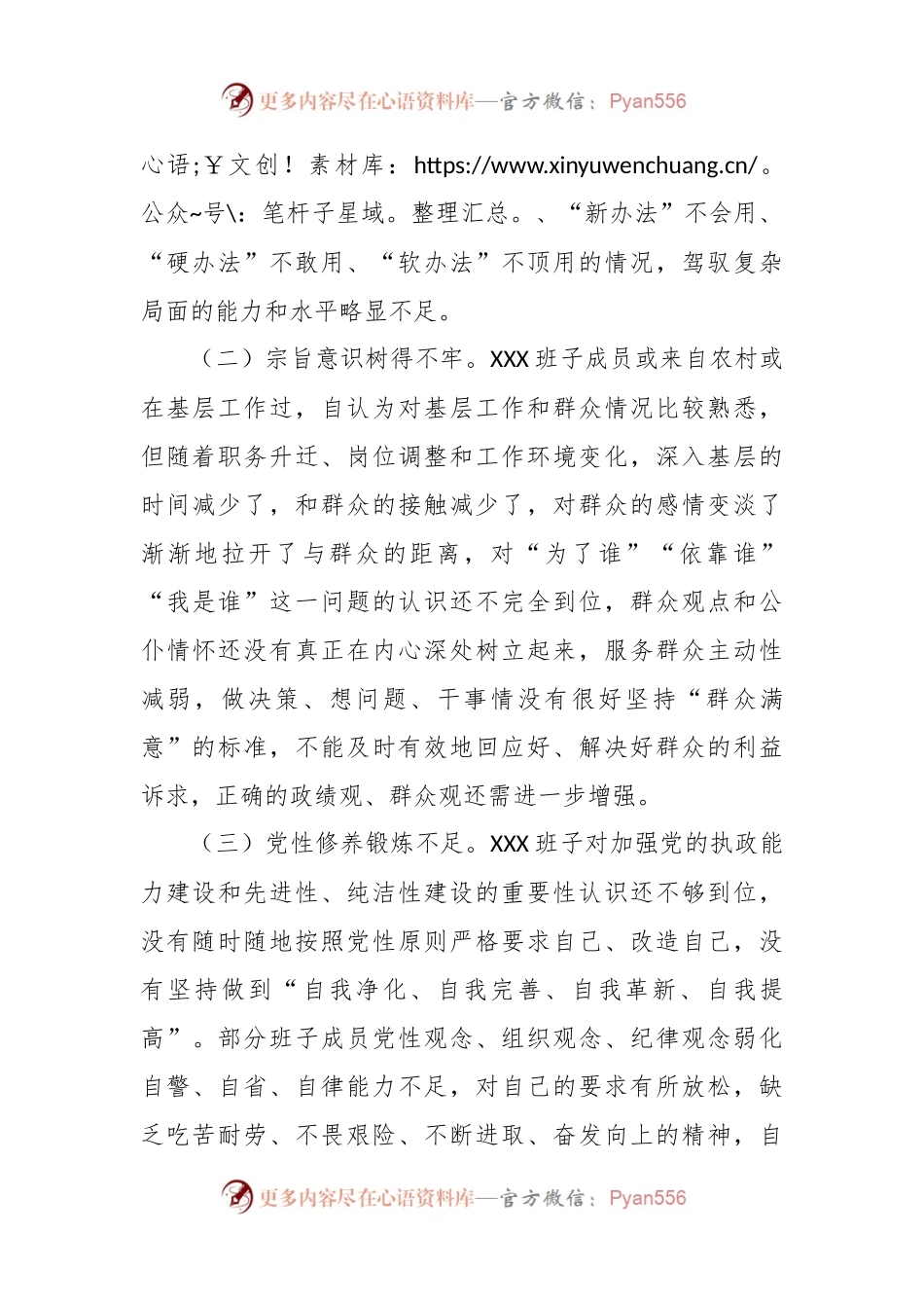 2023年最新民主生活会和组织生活会班子对照检查问题原因分析和整改措施.docx_第2页