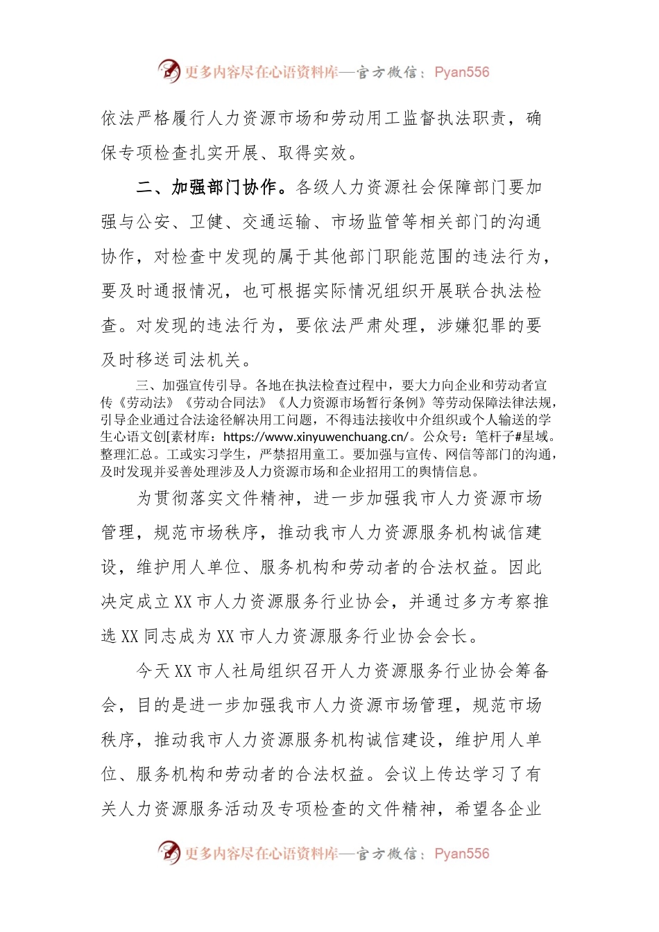 XX市人力资源服务行业协会筹备会总结发言稿.docx_第2页