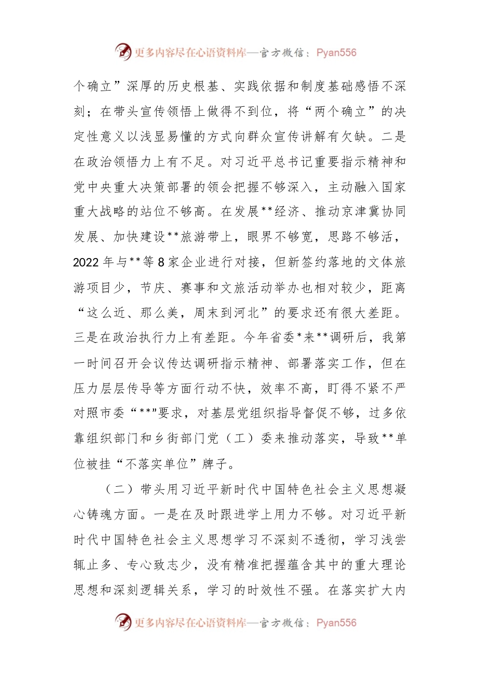 20XX年度民主生活会六个方面个人对照检查材料.docx_第2页