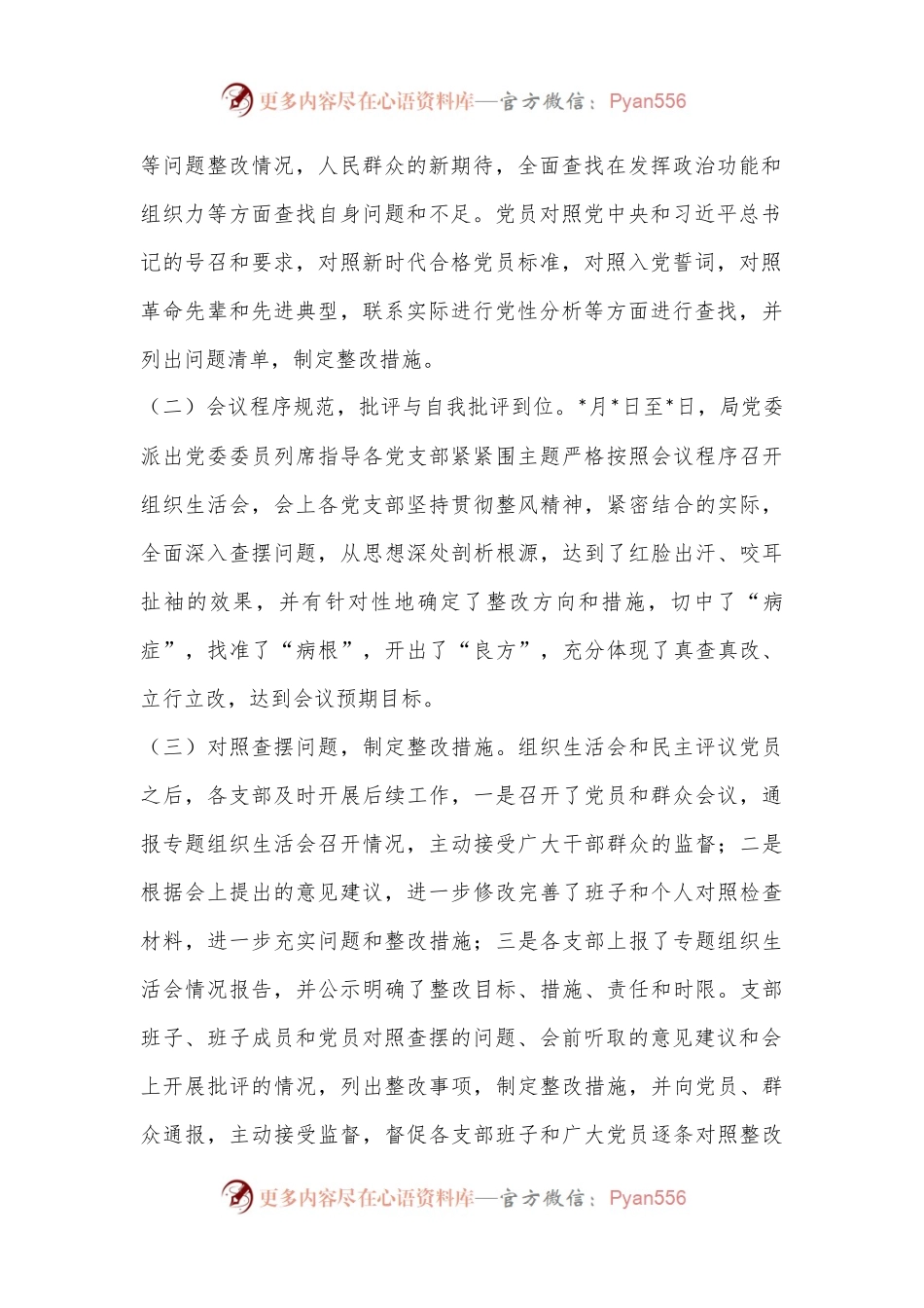 xx局关于召开2022年度组织组织生活会和开展民主评议党员工作情况的报告.docx_第2页