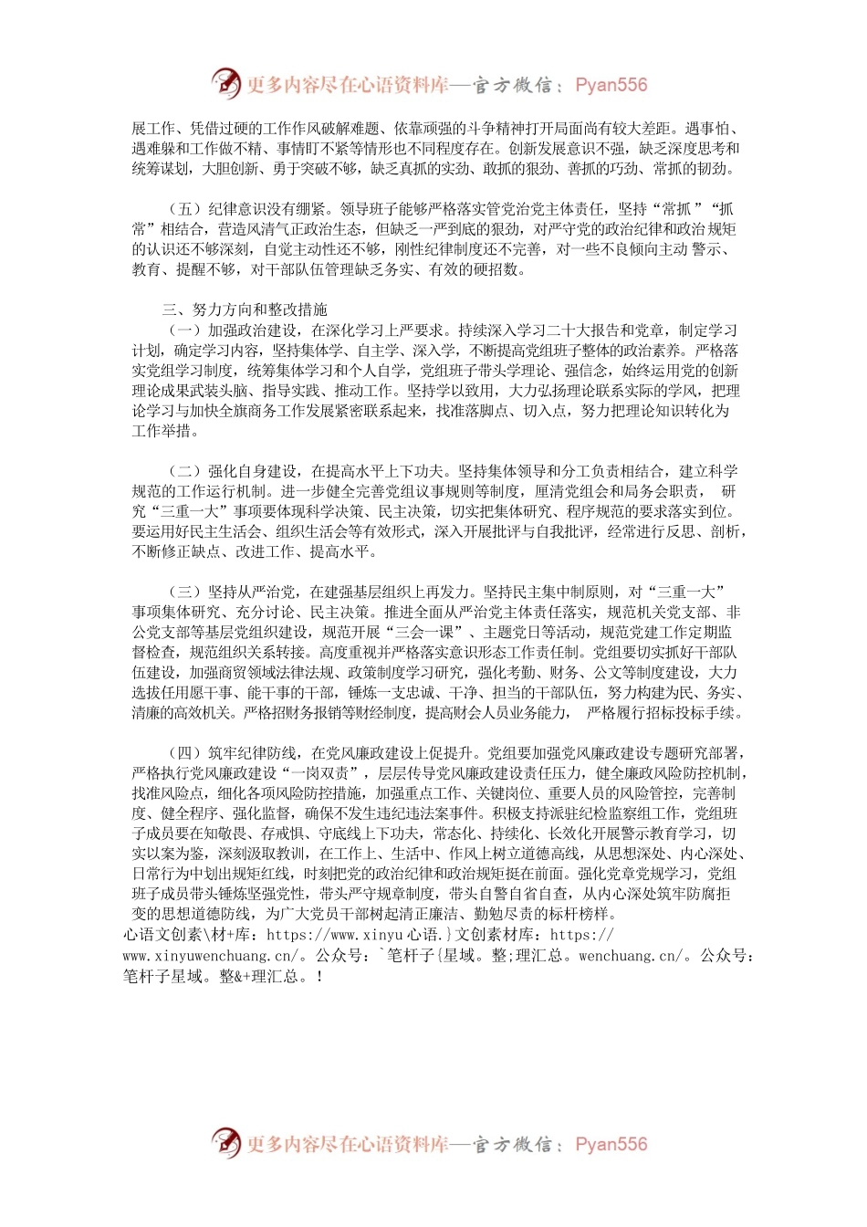 2023年度巡察反馈意见整改专题生活会对照检查材料.docx_第2页