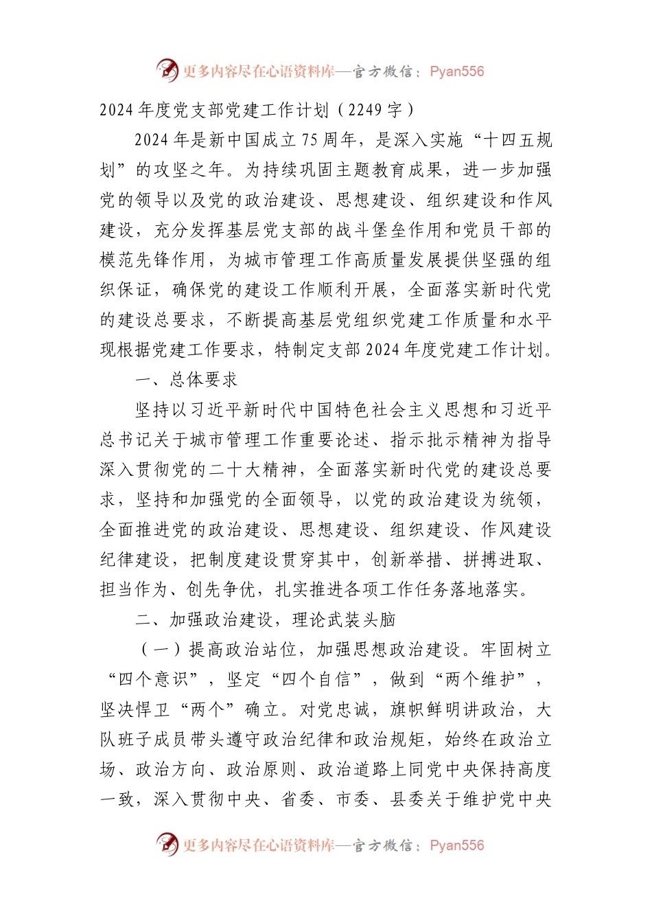 2024年度党支部党建工作计划要点.docx_第1页