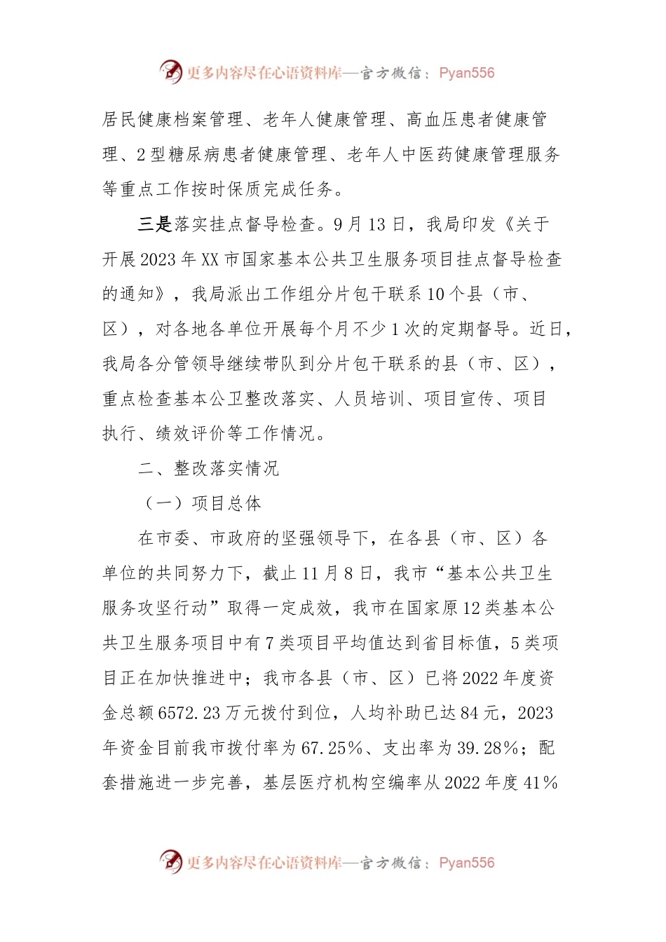 XX市卫生健康局关于我市基本公共卫生服务项目整改情况的报告.docx_第2页