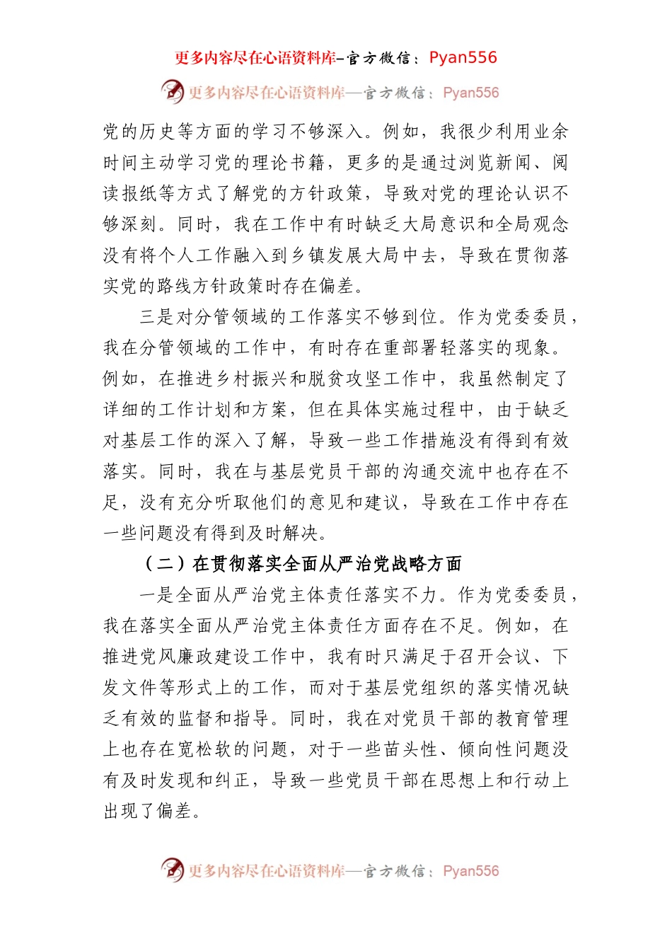 2024年乡镇党委委员巡视整改专题民主生活会个人对照检查材料（5032字）.docx_第2页