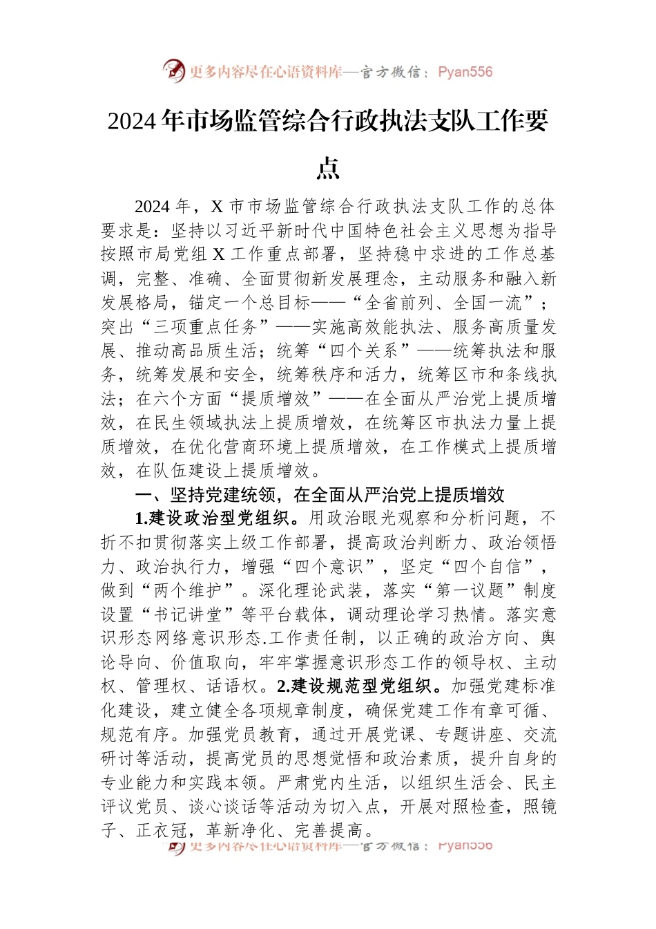 2024年市场监管综合行政执法支队工作要点（二）.docx_第1页
