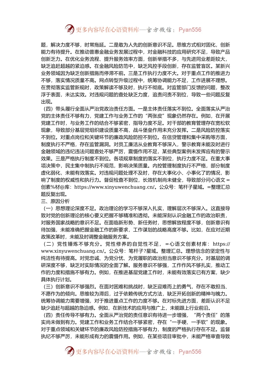 2024年度民主生活会银行行长个人对照检查材料（四个带头）.docx_第2页