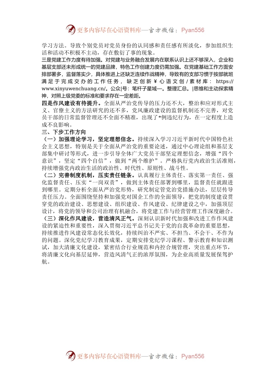 2024年度国有企业党委书记全面从严治党述责述廉报告.docx_第2页
