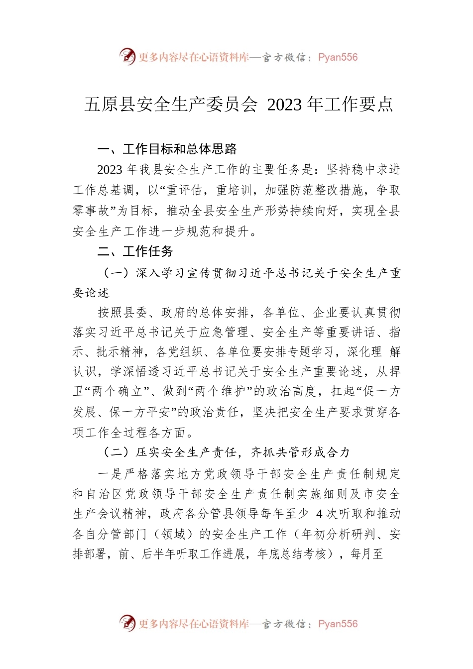XX县安全生产委员会2023年工作要点.docx_第1页