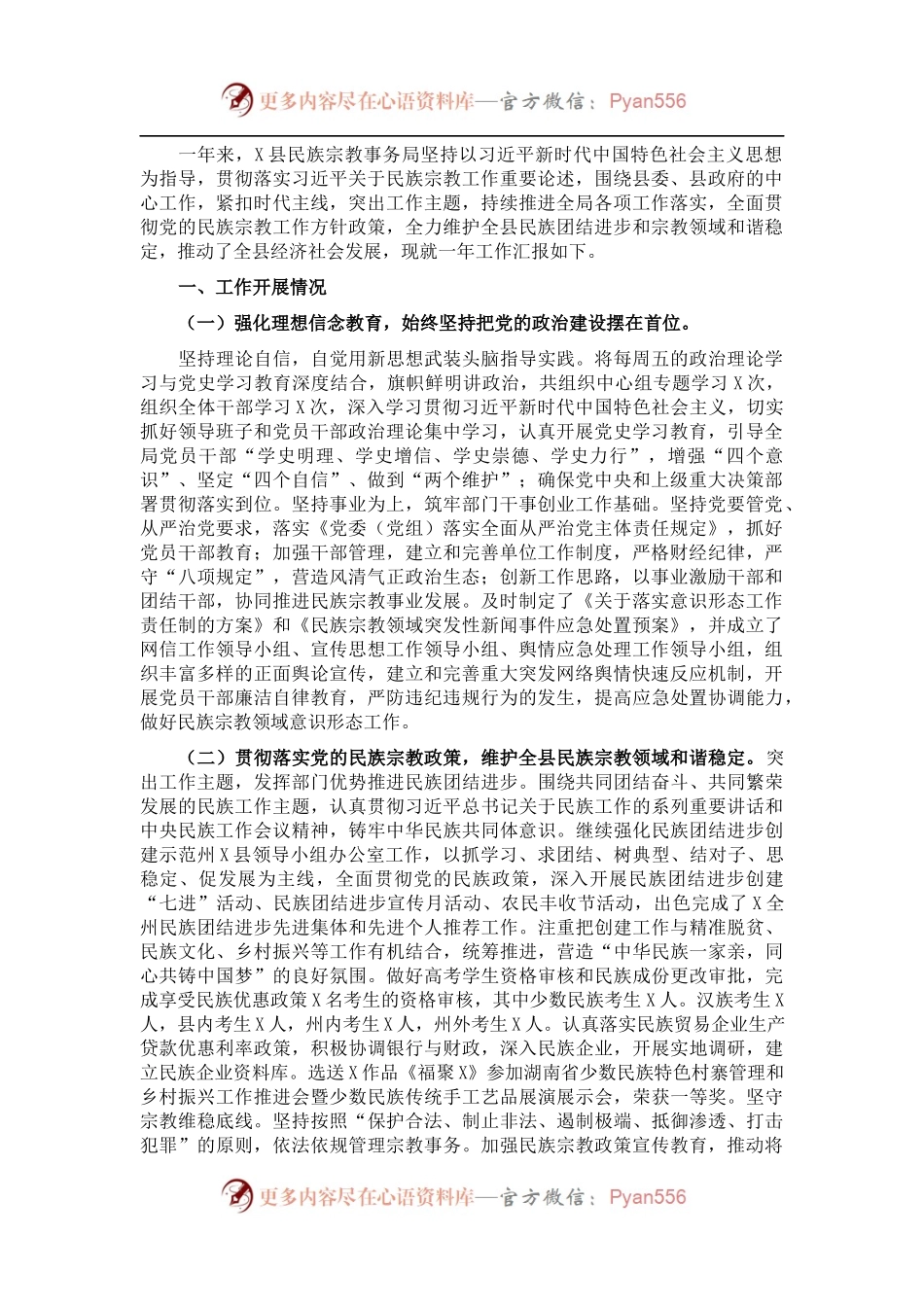 202X年民宗局全年工作总结.docx_第1页