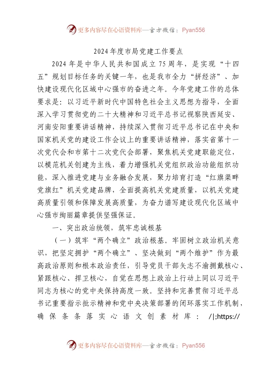 2024年度市局党建工作要点（3900字计划）.docx_第1页