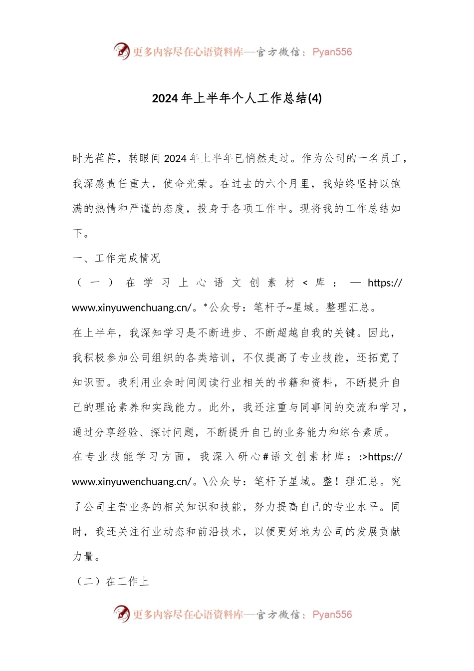 2024年上半年个人工作总结 (4).docx_第1页