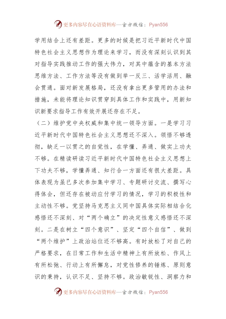 2023年民主生活会个人发言稿提纲.docx_第2页