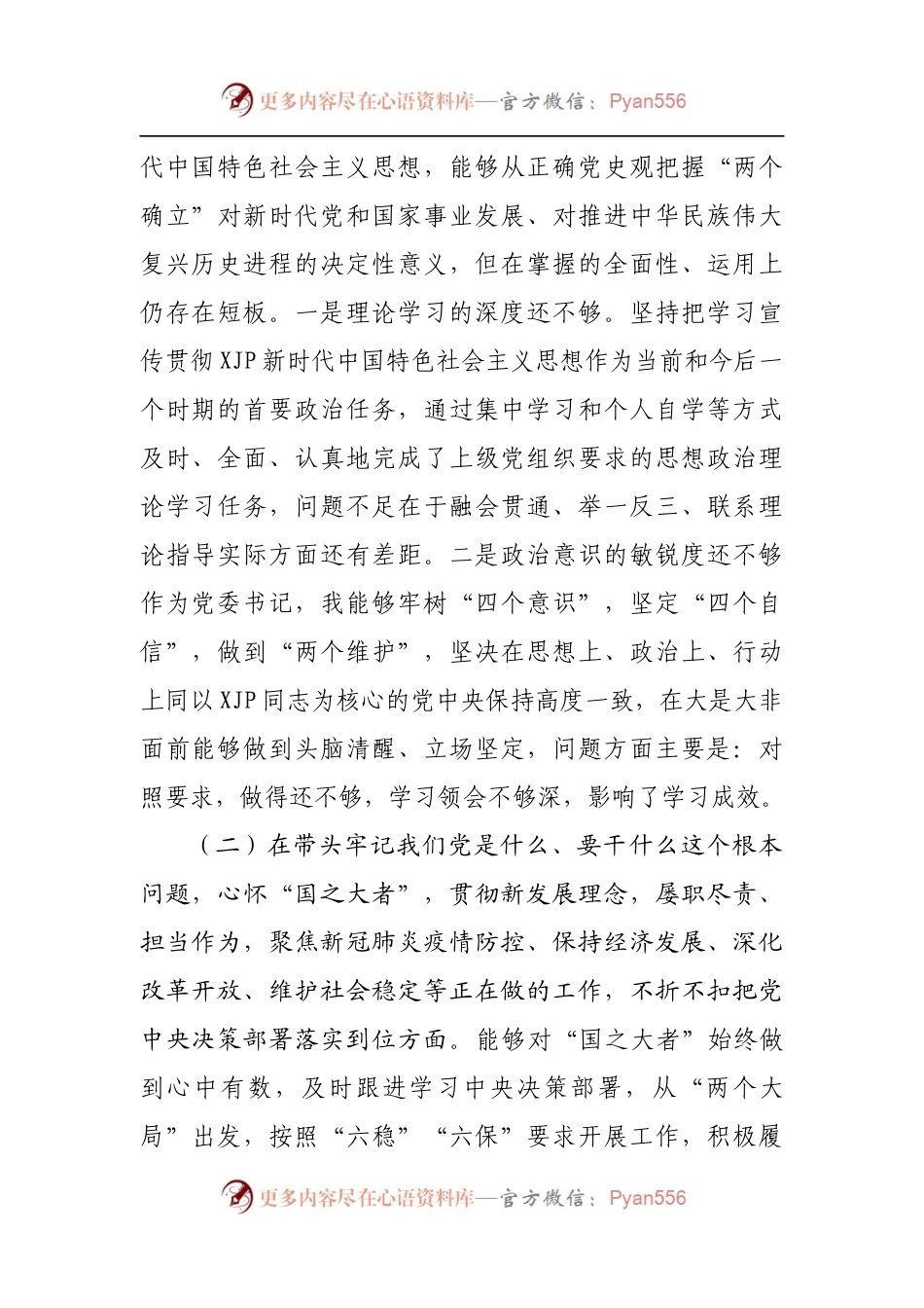 93个人2021年专题民主生活会对照检查材料[副职].docx_第2页