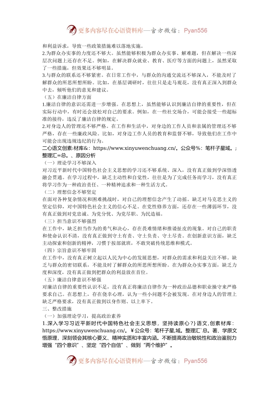 2024 年民主生活会个人对照检查材料.docx_第2页