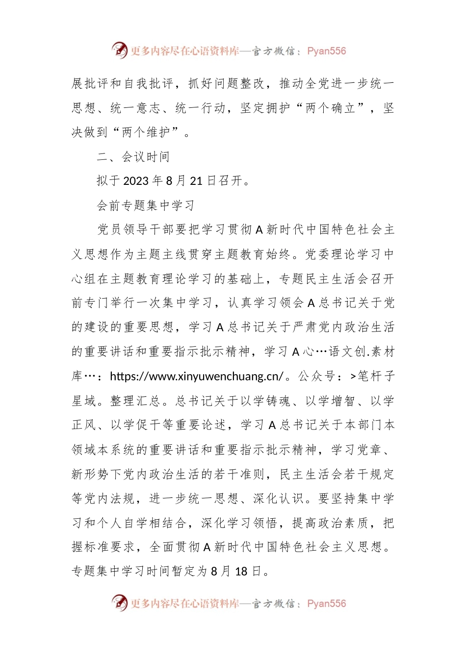 XX公司2023年主题教育专题民主生活会方案.docx_第2页