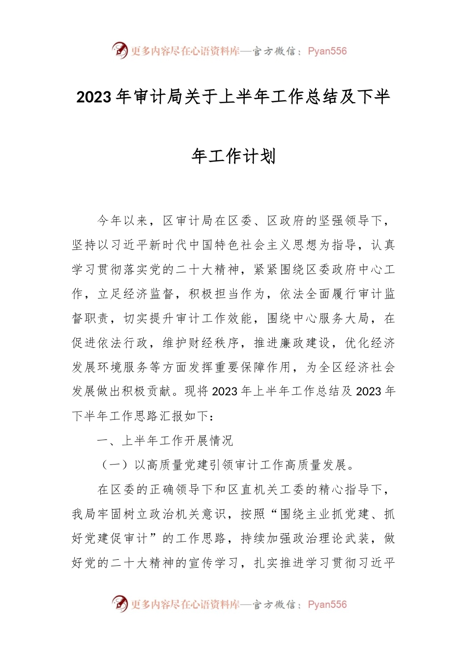 2023年审计局关于上半年工作总结及下半年工作计划.docx_第1页