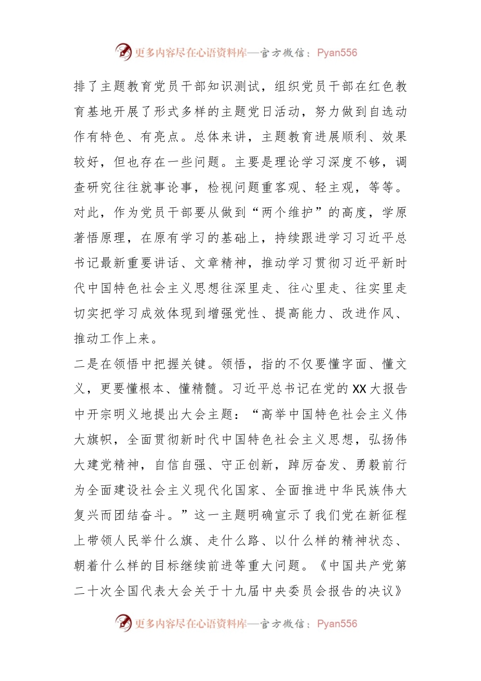 2023年度主题教育专题 民主生活会会前学习心得.docx_第2页