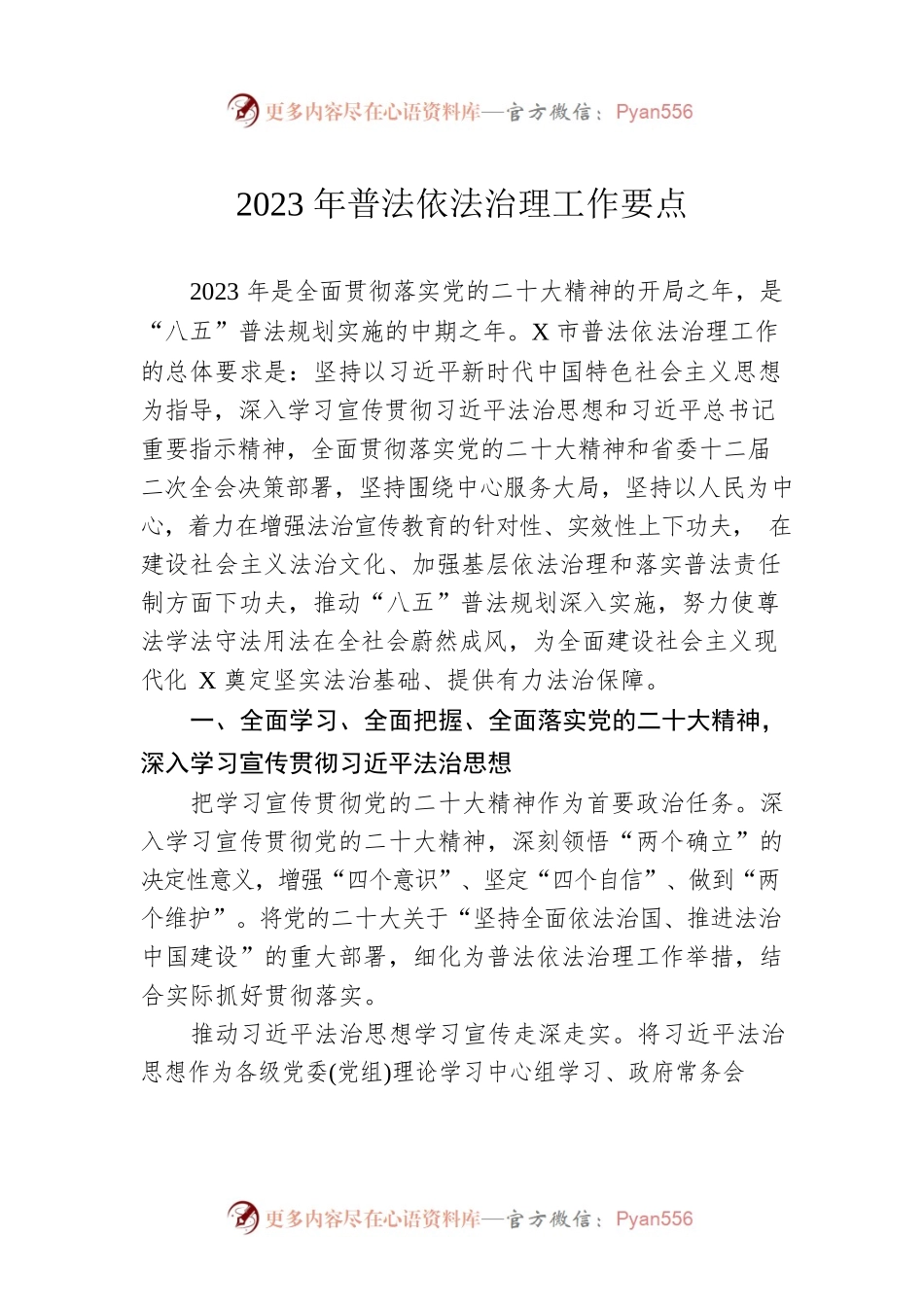 2023年普法依法治理工作要点.docx_第1页