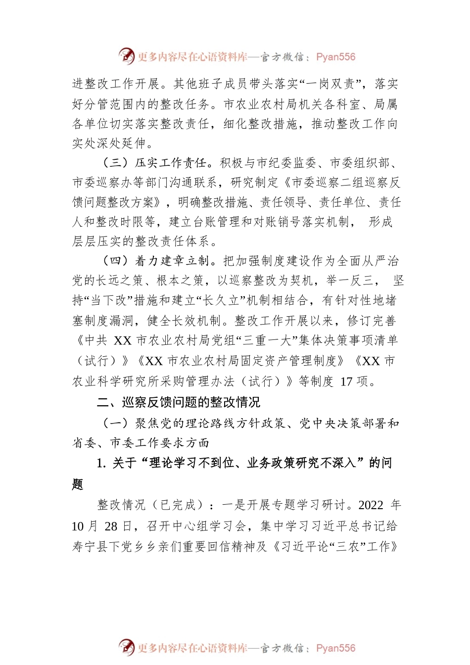 XX市农业农村局党组关于巡察整改进展情况的通报(20230509).docx_第2页