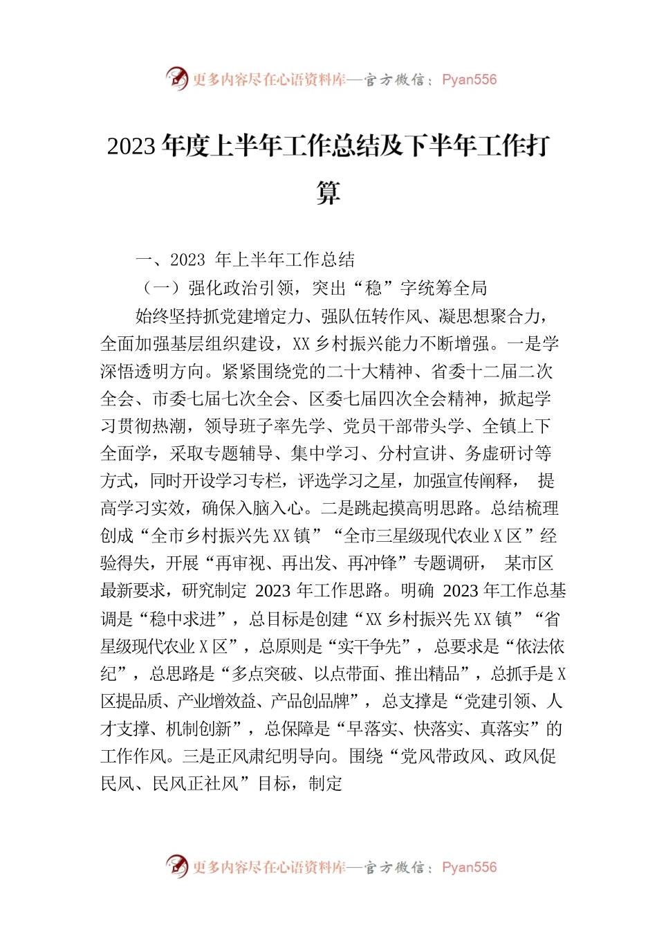 2023年度上半年工作总结及下半年工作打算.docx_第1页