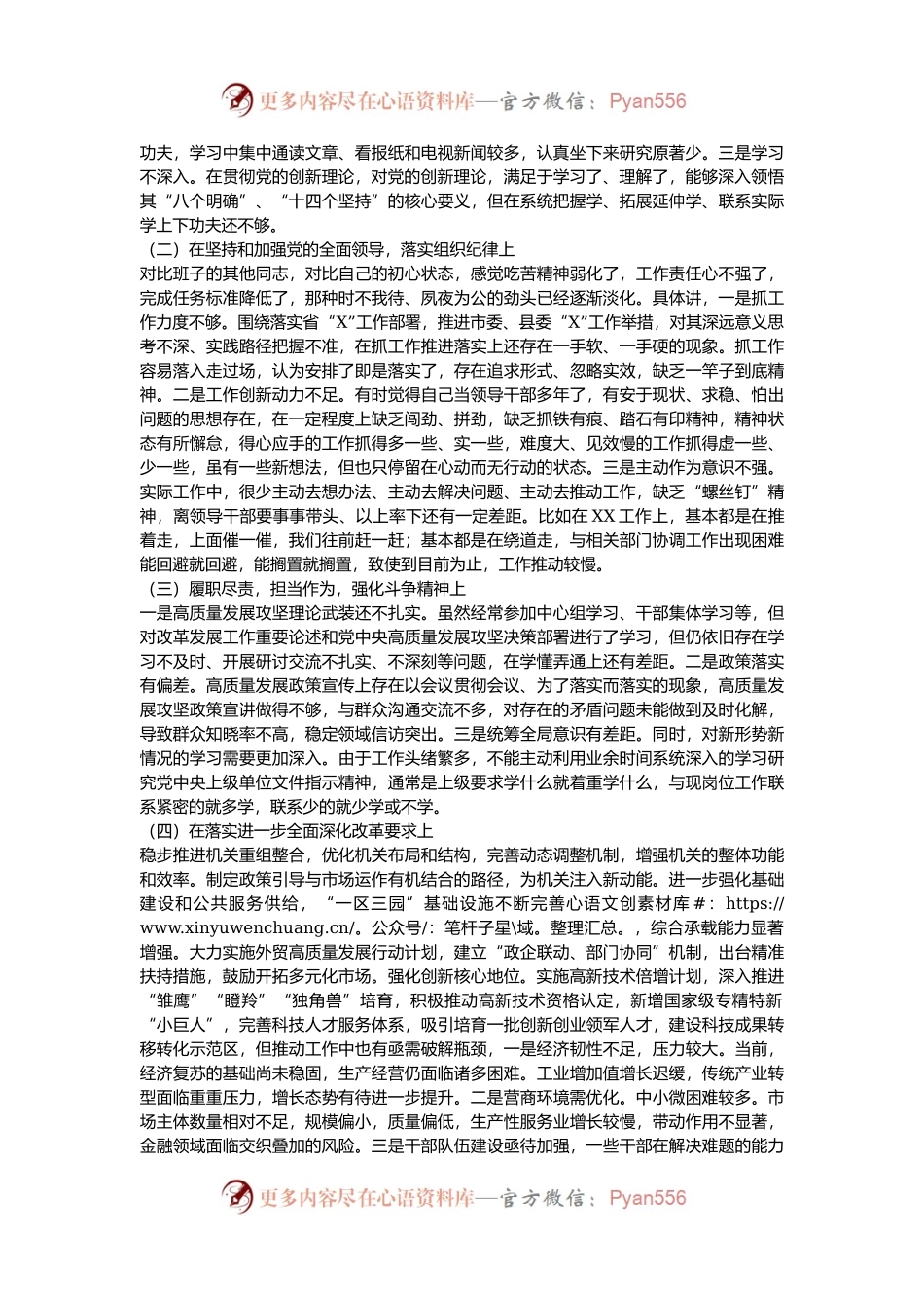 2024民主生活会班子个人对照检查材料（含个人事项报告）.docx_第2页