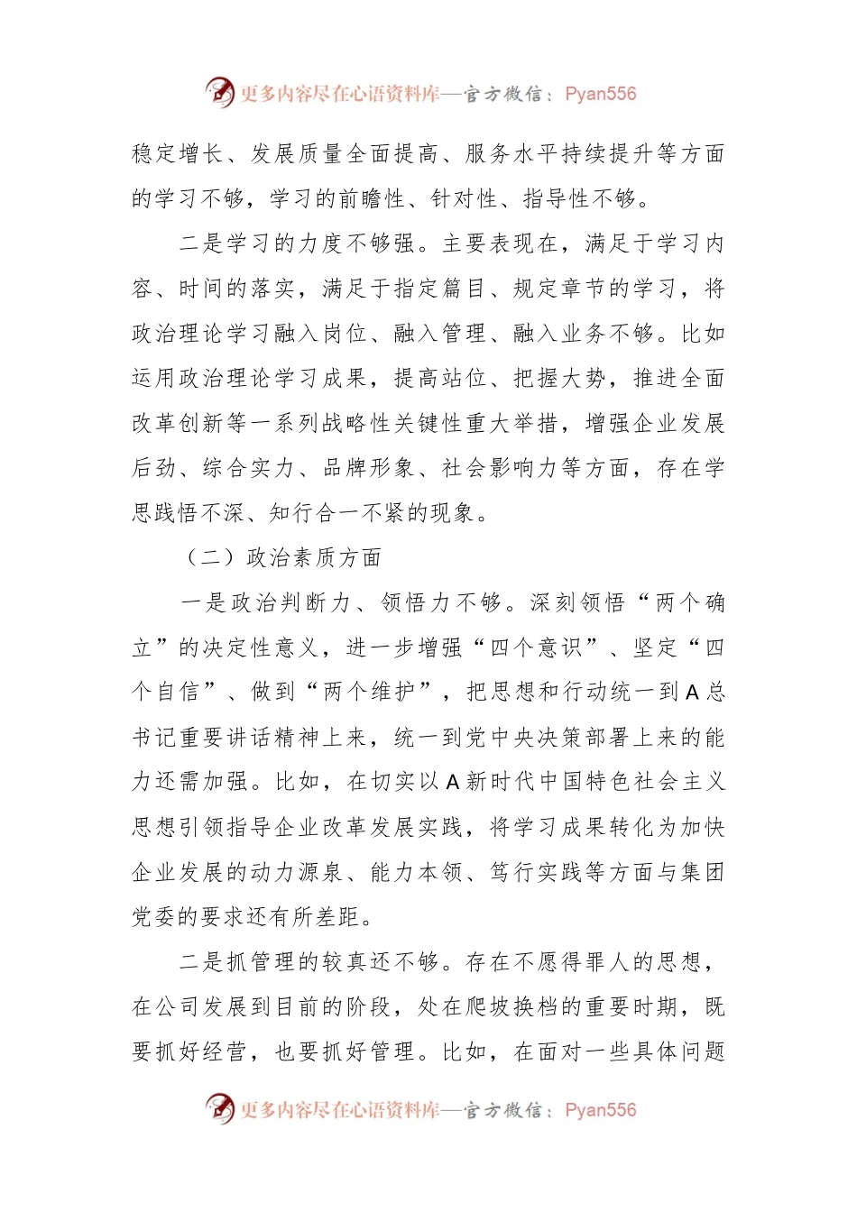 XX国企总经理主题教育专题组织生活会个人 对照检查材料.docx_第2页