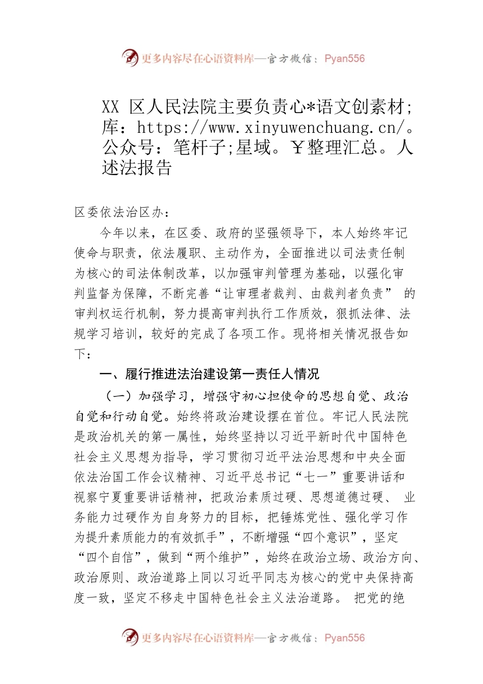 XX区人民法院主要负责人述法报告（20220228）.docx_第1页