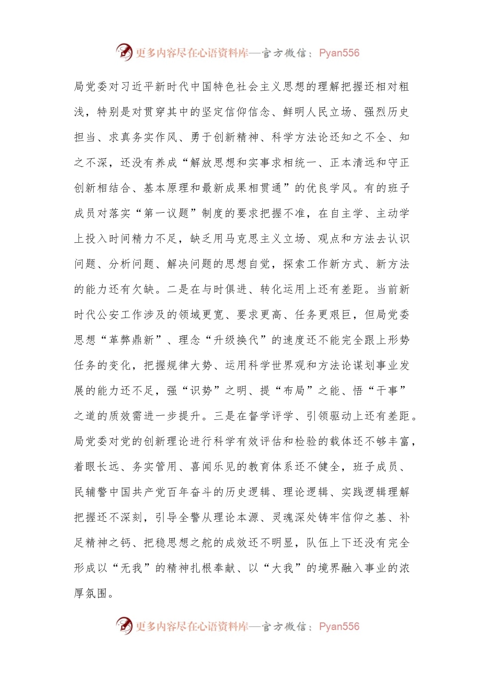 XX市公安局党委2022年度专题生活会对照检查材料.docx_第2页