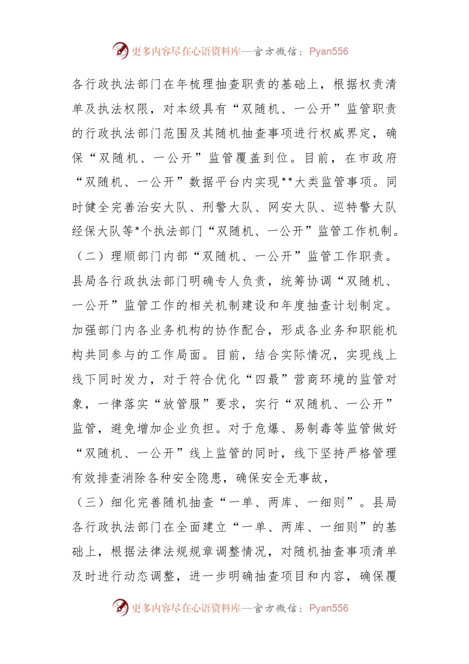 2023年（公安局）第一季度“双随机、一公开”监管工作总结.docx_第2页