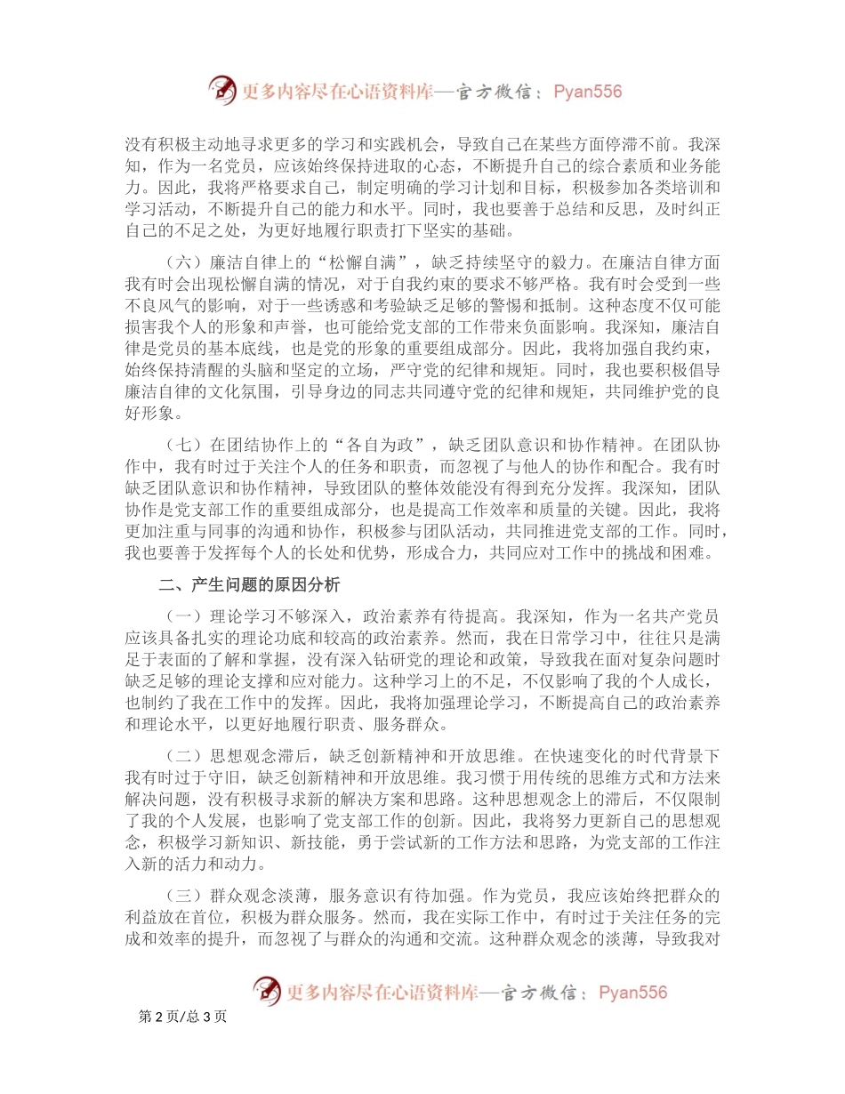 2024年民主生活会上个人剖析的发言.docx_第2页