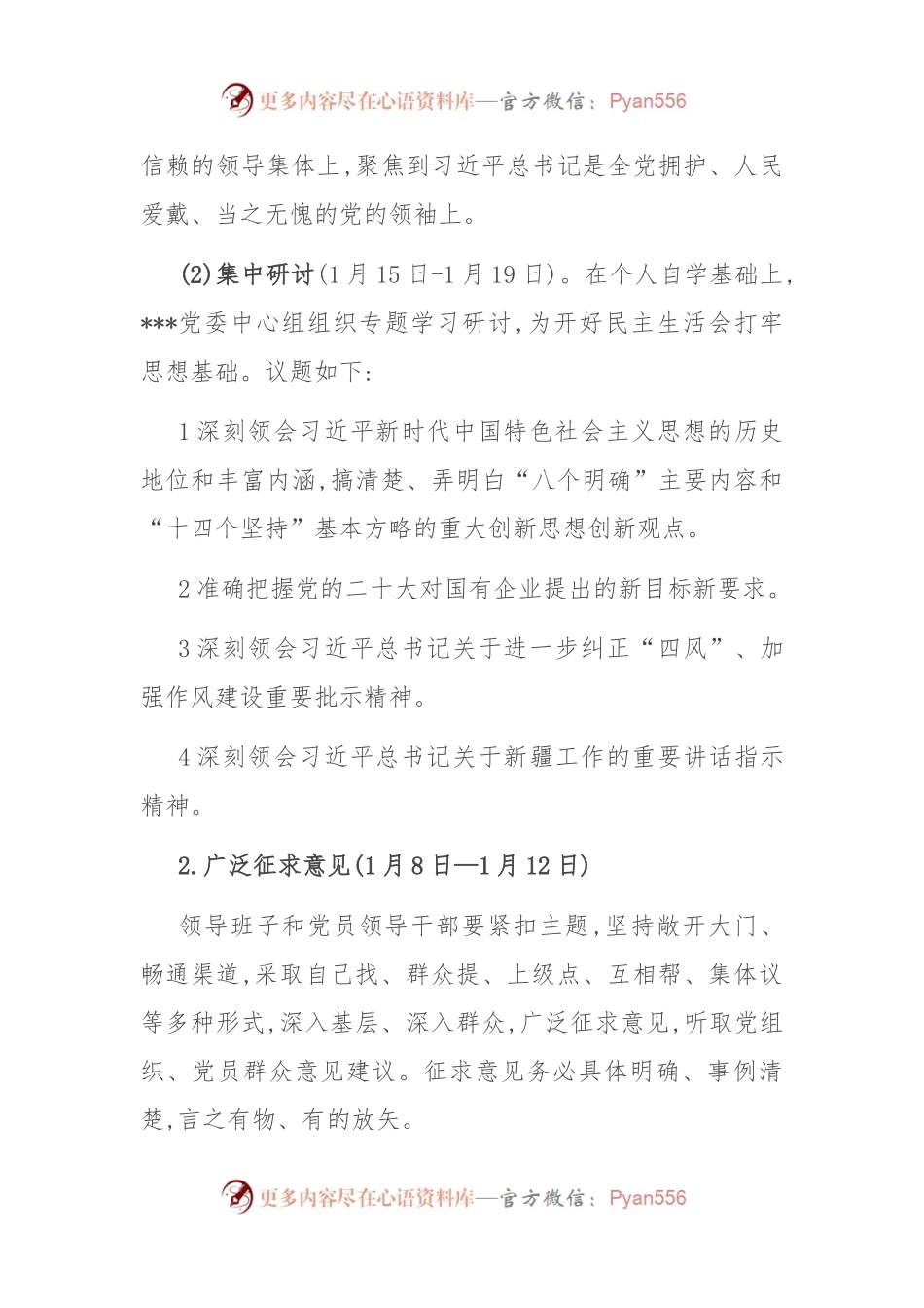 2024年度党员领导干部民主生活会工作方案.docx_第2页