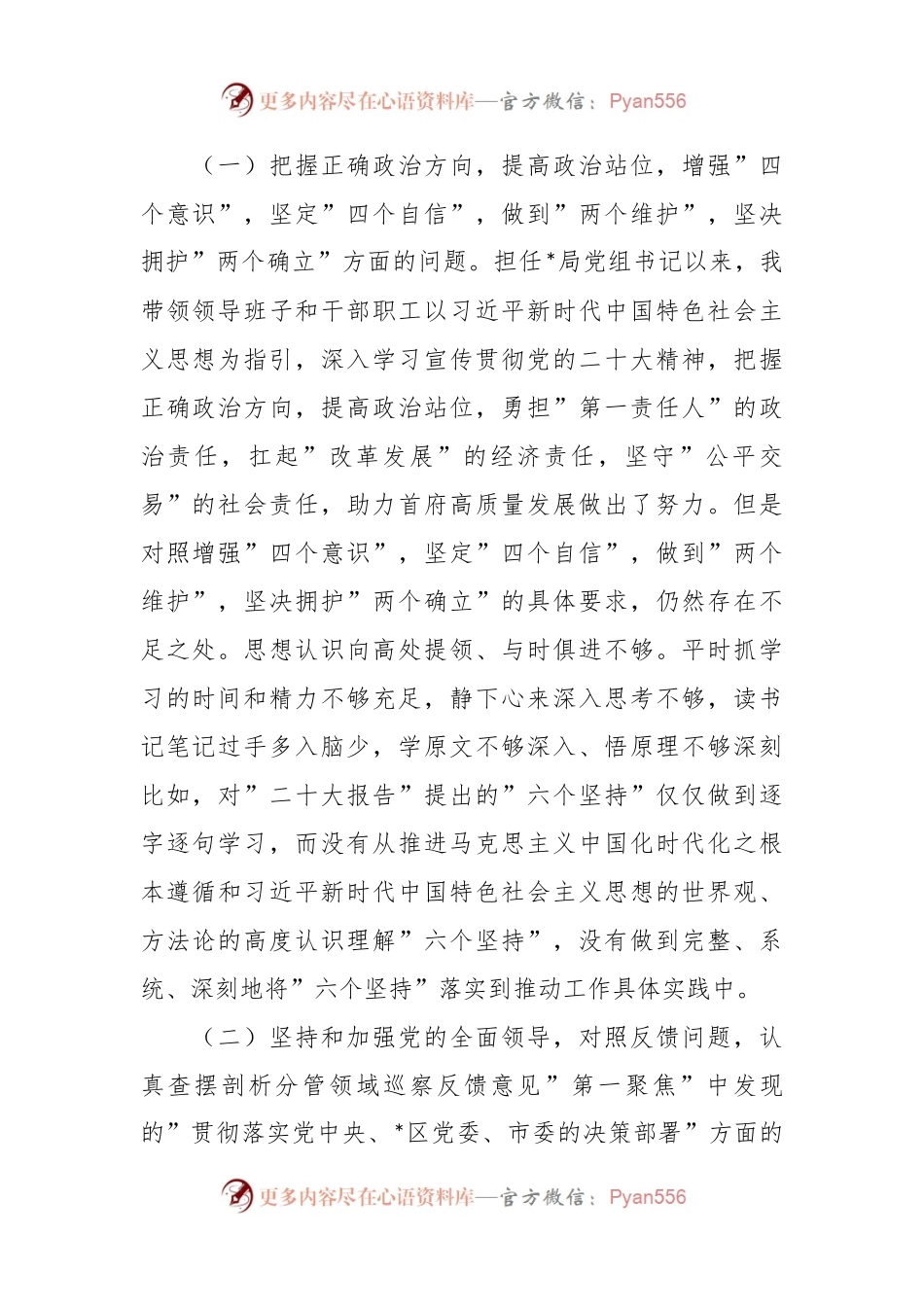 2023年度巡视整改专题生活会对照检查材料.docx_第2页