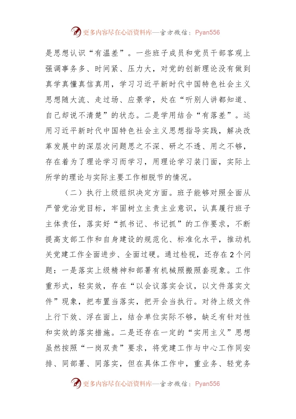 2023年度主题教育组织生活会支部班子对照检查.docx_第2页
